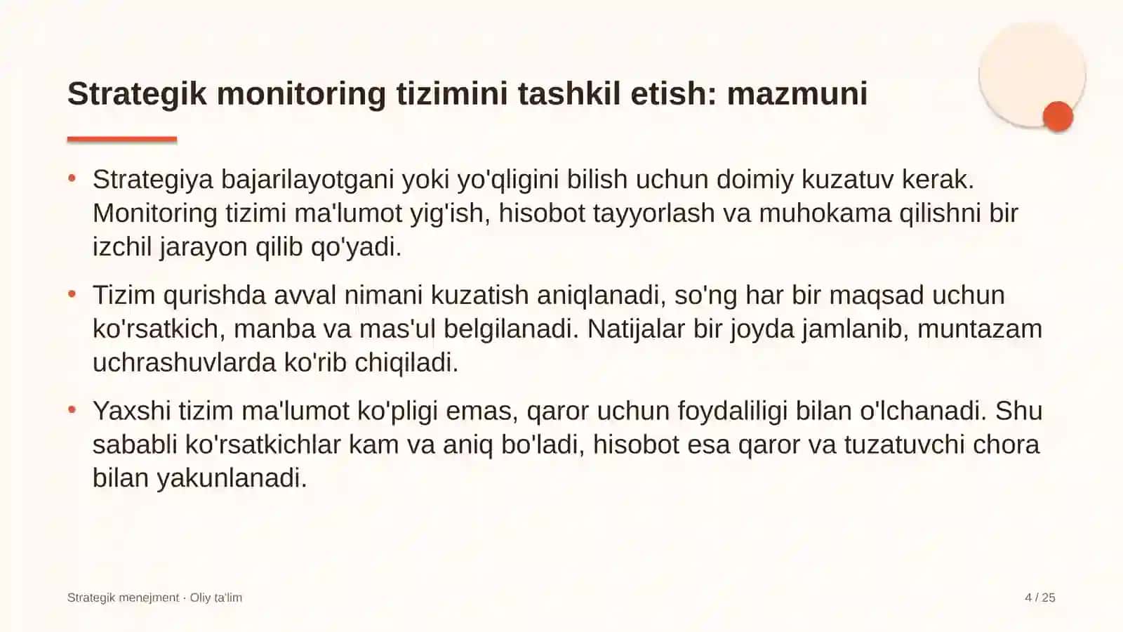 Strategik menejment · Oliy ta'lim 4