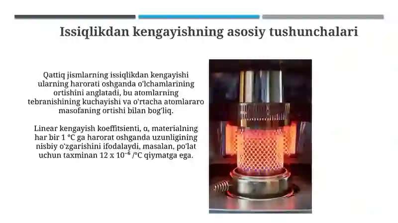 Qattiq jismlarning issiqlikdan kengayishi 4