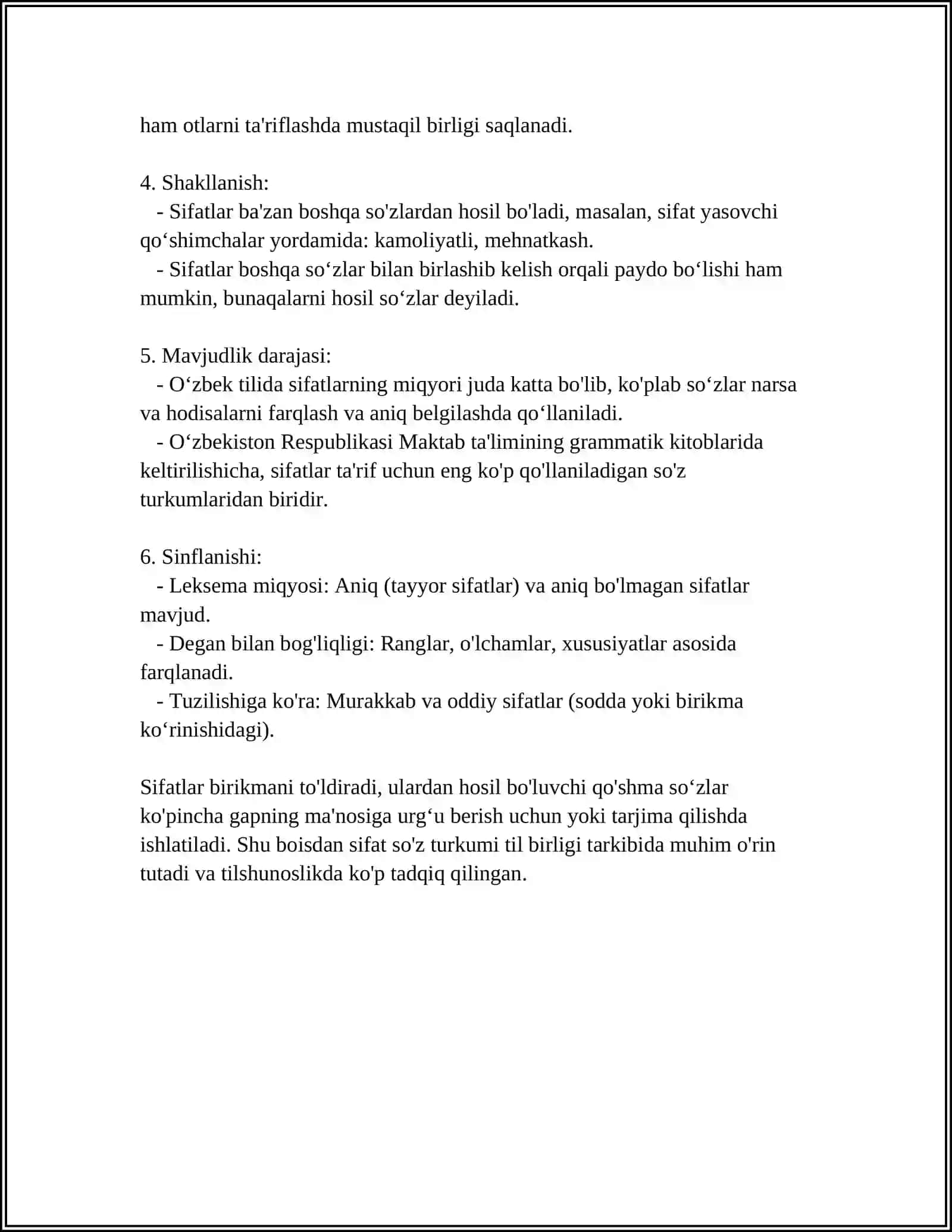 SIFAT SÖZ TÜRKMİ 4