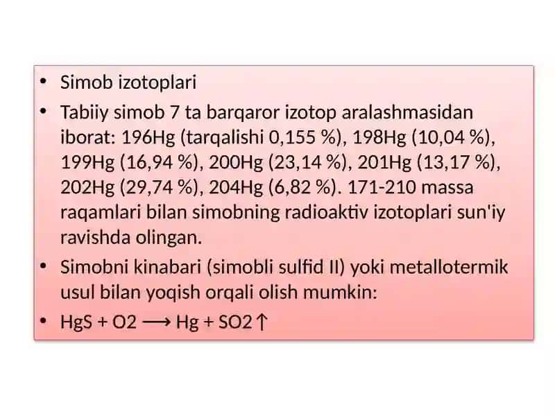 Simob va uning birikmalari 4