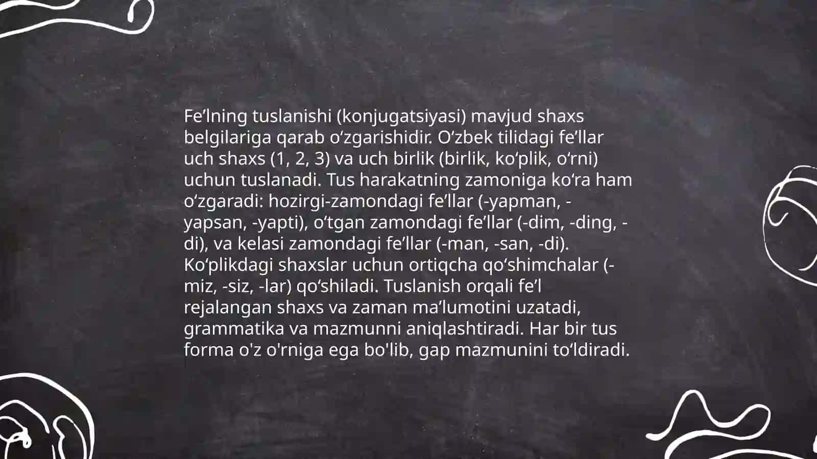 Feʼl soʻz turkumi 4