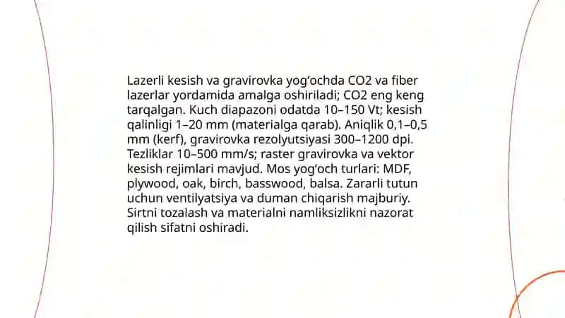Yogʻoch va yogʻoch materiallarga ishlov berishning zamonaviy usullari 4