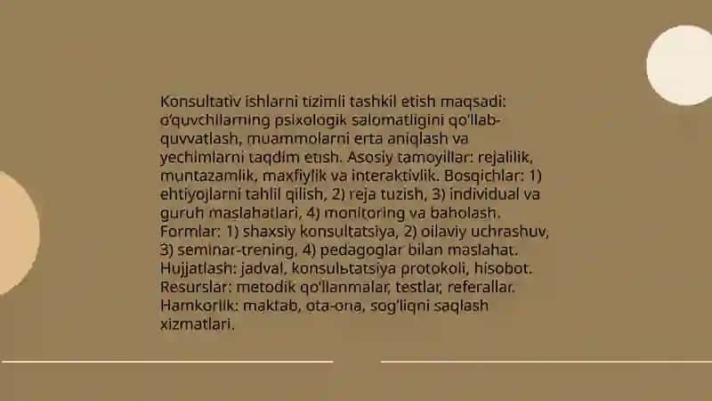 Pedagog-psixologning asosiy faoliyat turlarini tashkillashtirish 4