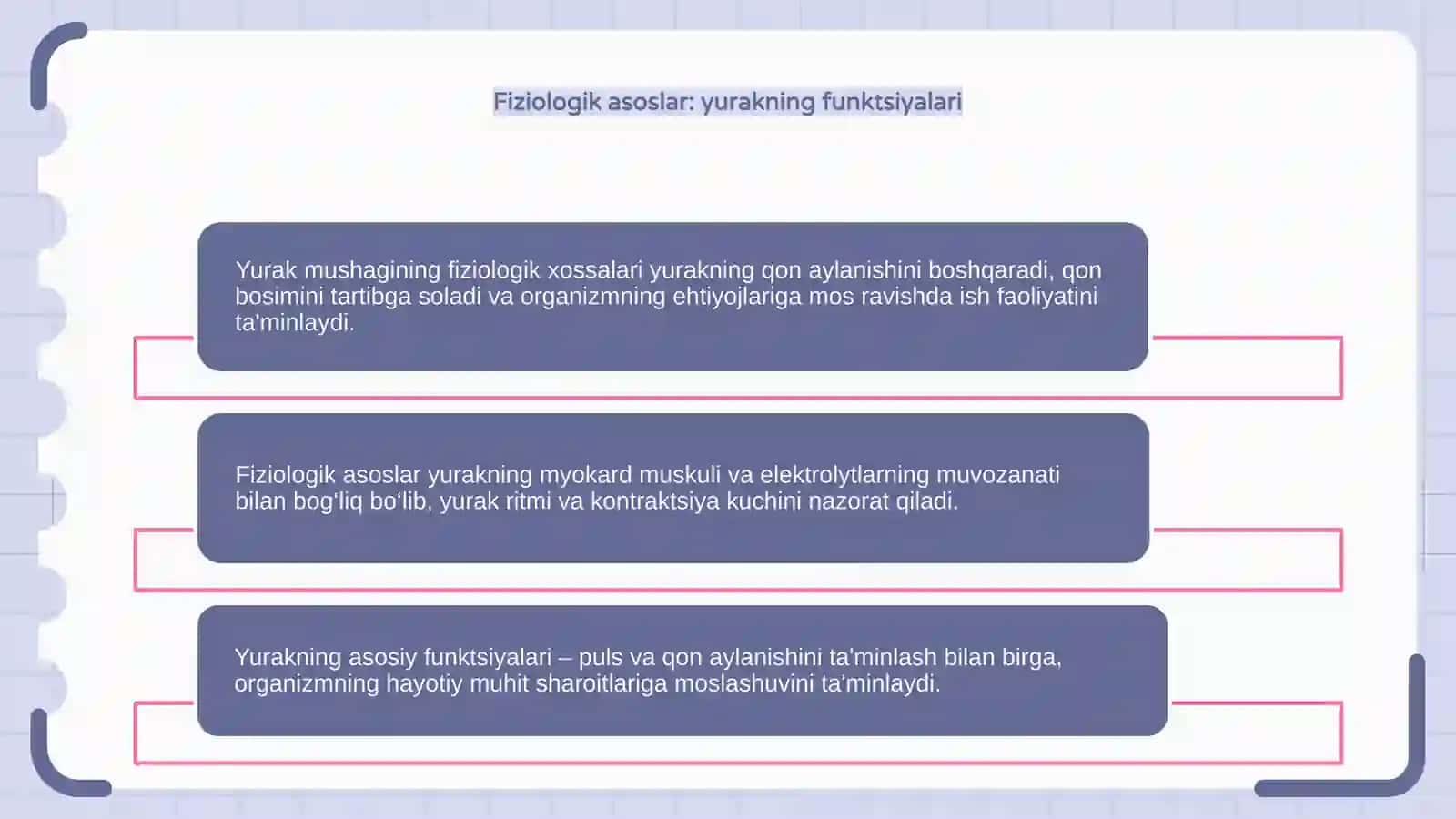 Yurak mushagining fiziologik xossalari 4