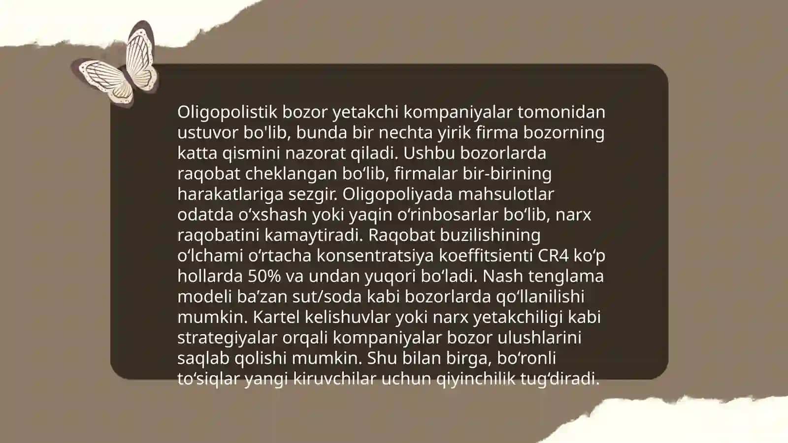 Oligapoliya va monopolistik raqabot 4