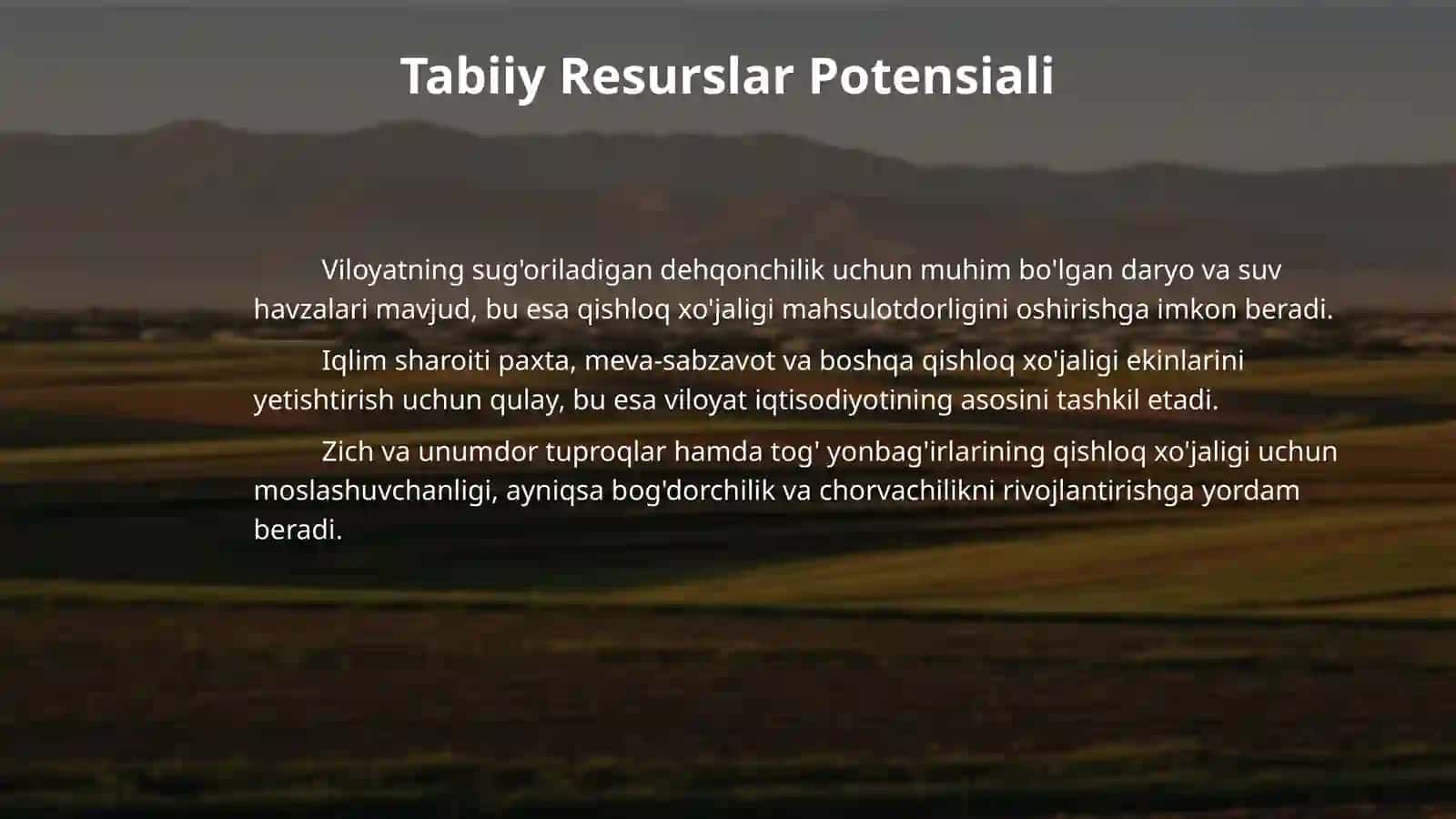 Namagan viloyating iqtisodiy geografik tavsifi 4
