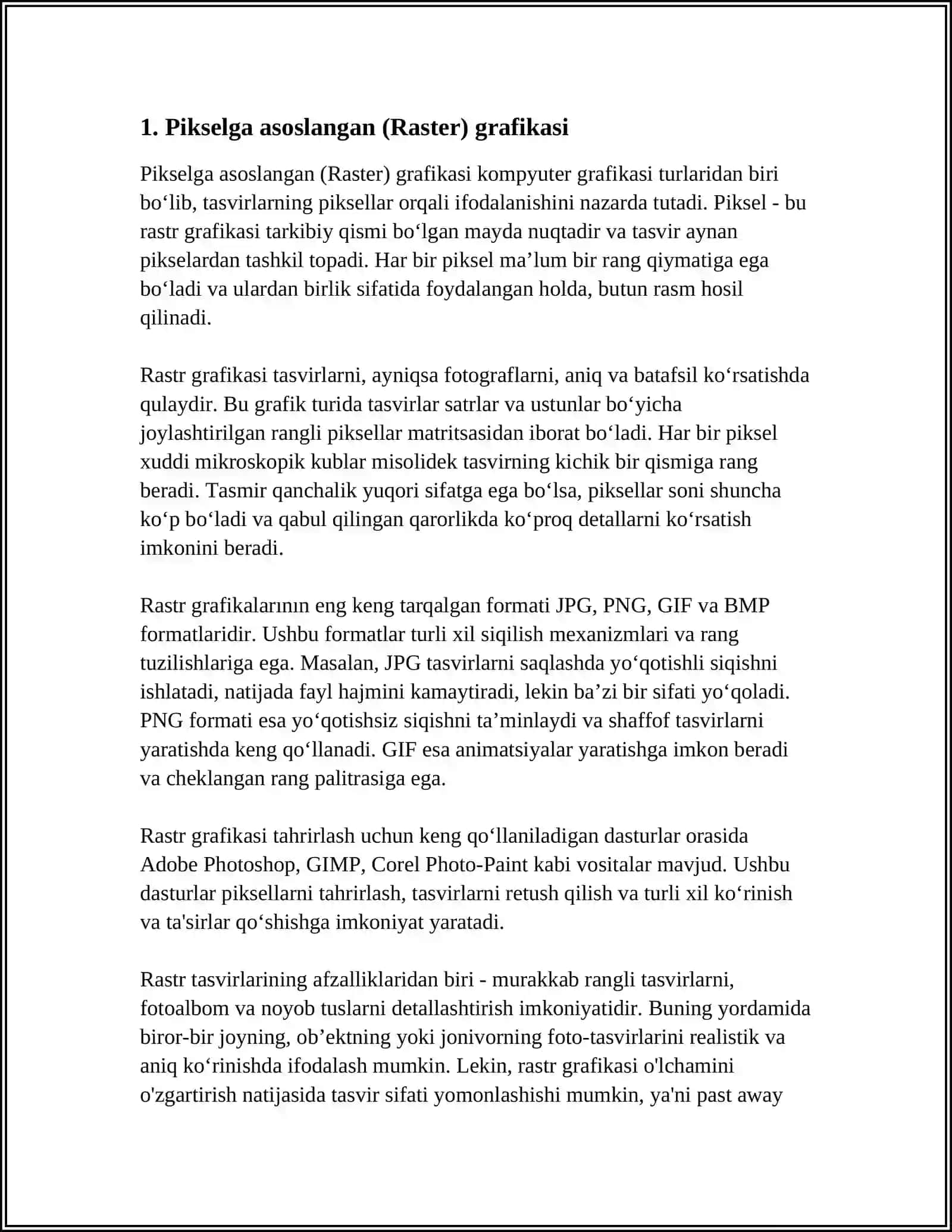 KOPMYUTER GRAFIKASI TURLARI 4
