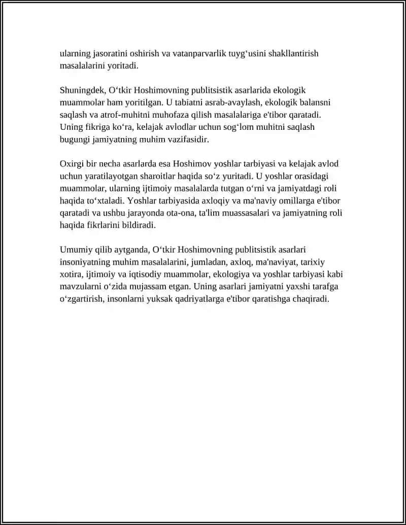O'TKIR HOSHIMOVNING PUBLITSISTIK VA MUHARRIRLIK FAOLIYATI 4