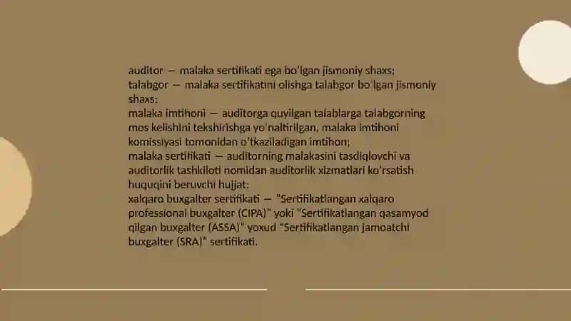 Auditor malaka sertifikati 4