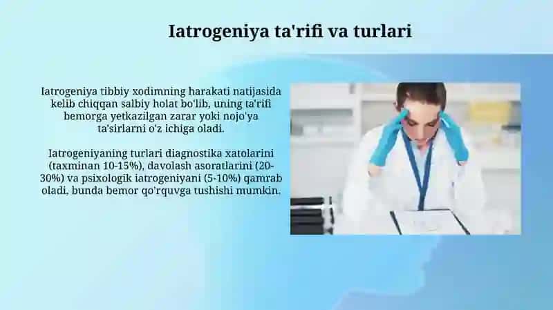Хозирги замон тиббиётда ятрогения муаммолари 4
