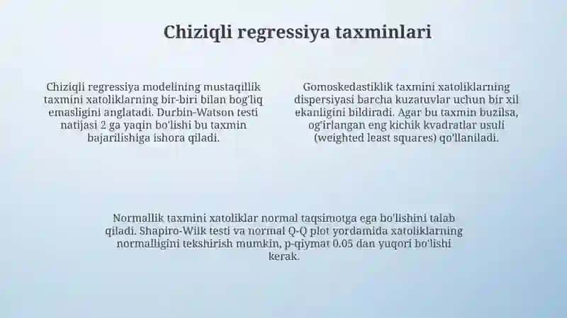 Chiziqli regressiya modeli 4