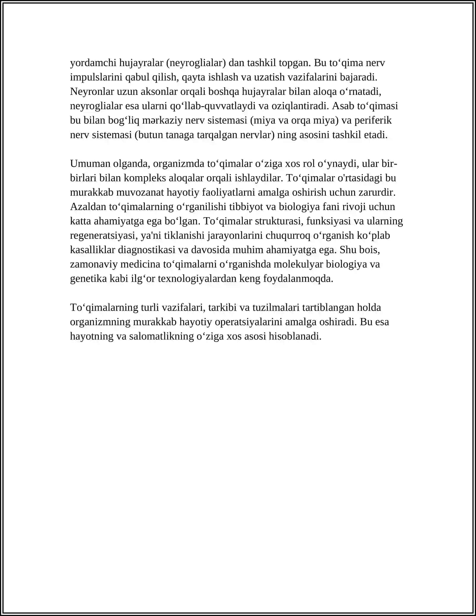 TOʻQIMALAR MORFOFIZIOLOGIYASI 4