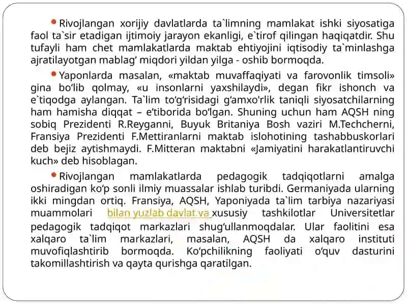 Tarbiya jarayonini samaradorligini oshirishda ilg‘or xorijiy tajribalar. 4