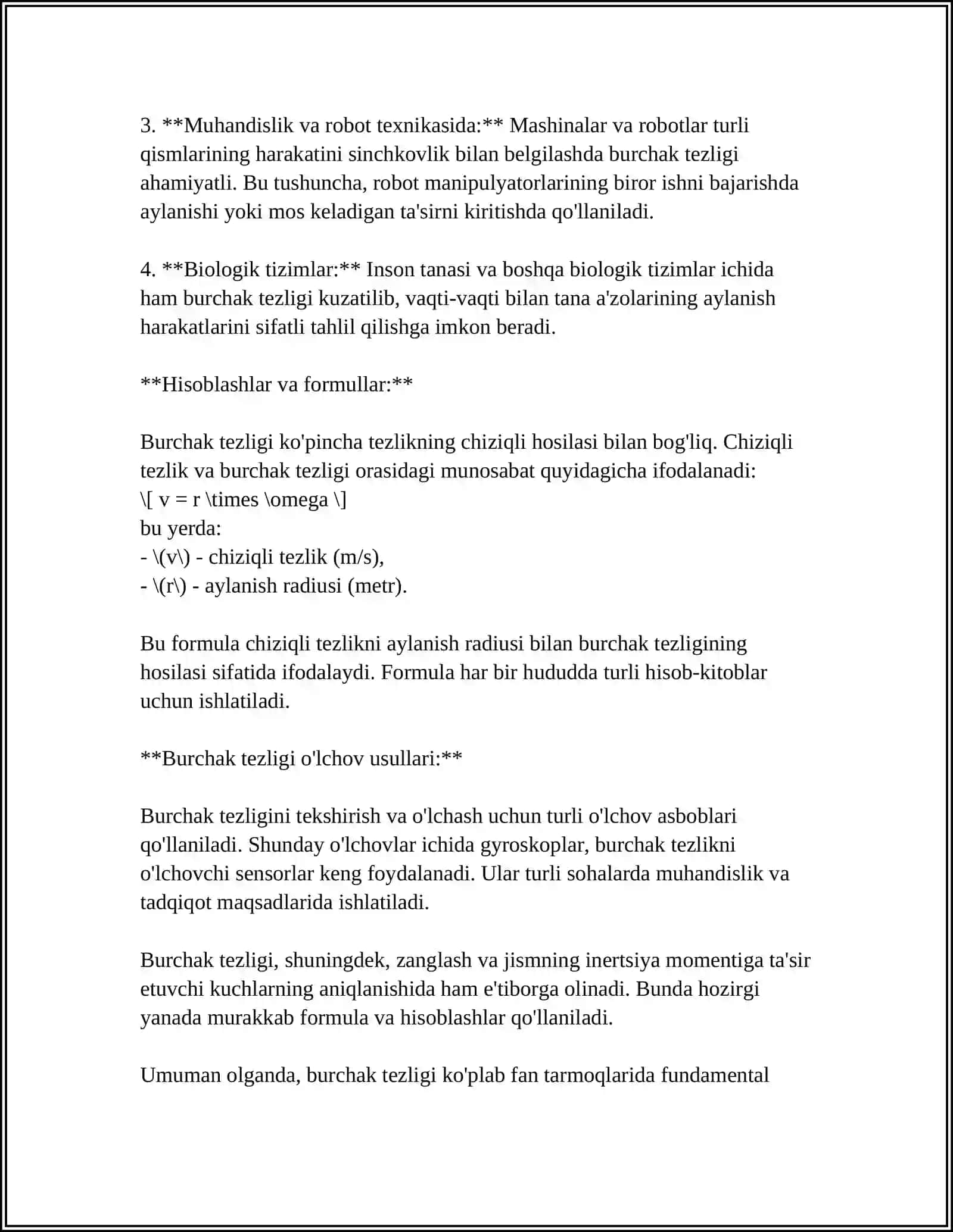 BURCHAK TEZLIK VA TEZLANISH 4