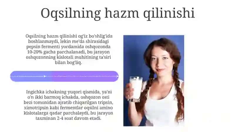 Oqsillarning hazmlanishi va soʻrilishi 4