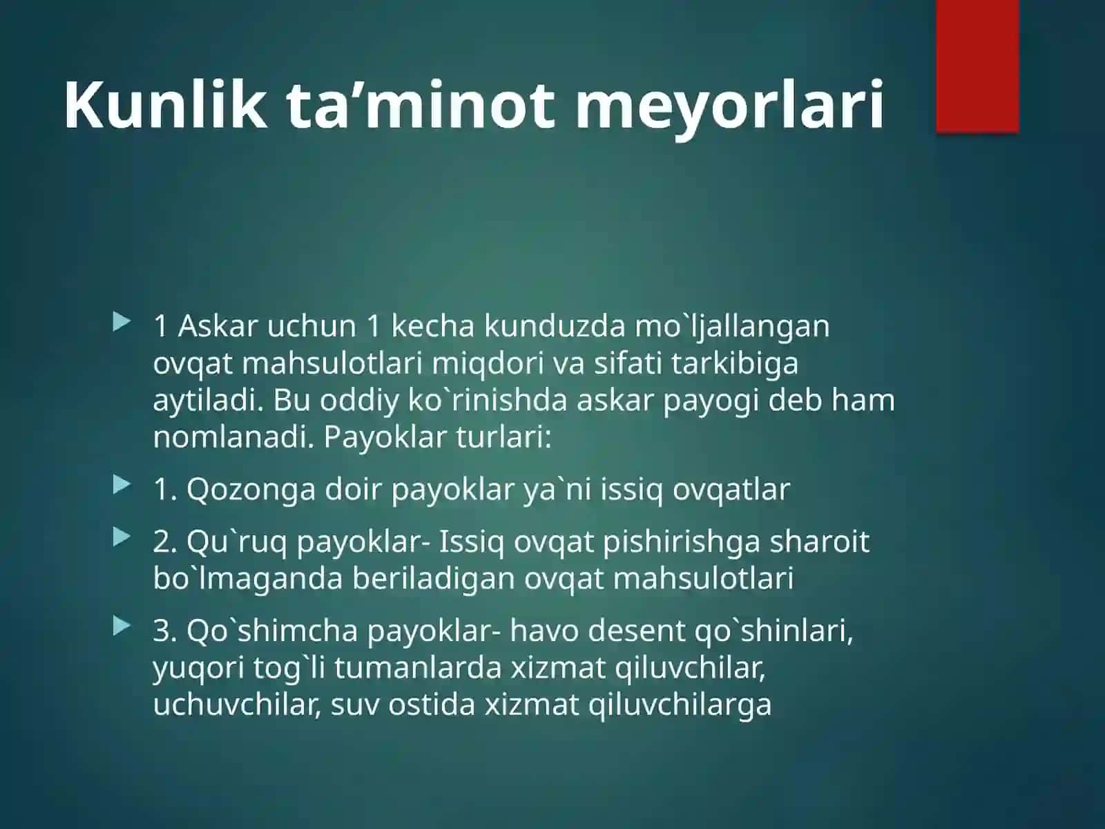 Ovqat Mahsulotlari asoslari 4