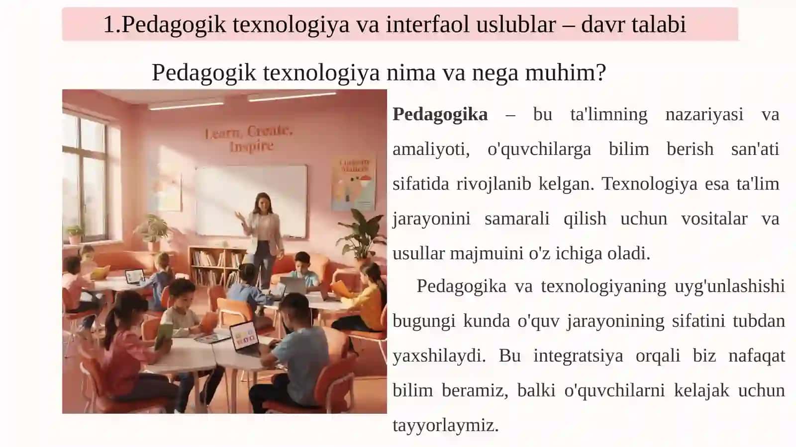 O'quvjarayonini tashkilotishda pedagogik texnologiya 4