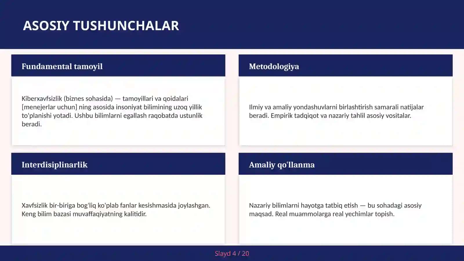 KIBERXAVFSIZLIK (BIZNES SOHASIDA) — TAMOYILLARI VA QOIDALARI [MENEJERLAR UCHUN] 4
