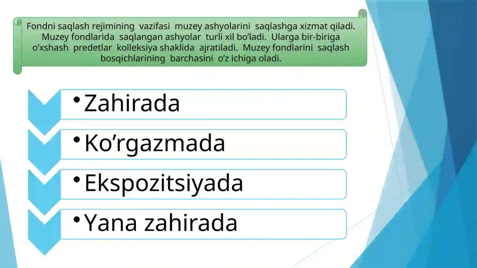 MUZEY FONDLARINI TO'LDIRISH, MUZEY FONDLARINI SAQLASH 4