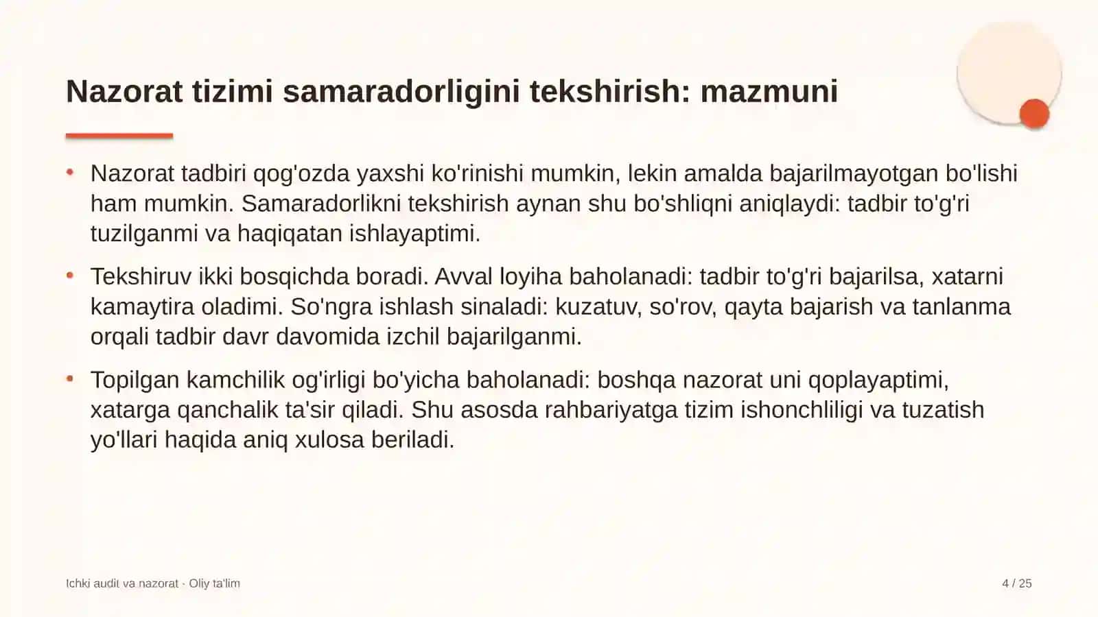 ICHKI AUDIT VA NAZORAT · OLIY TA'LIM 4