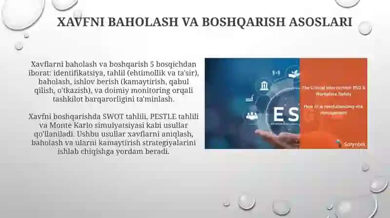 Korxona faoliyatini optimallashtirish va xavflar 4