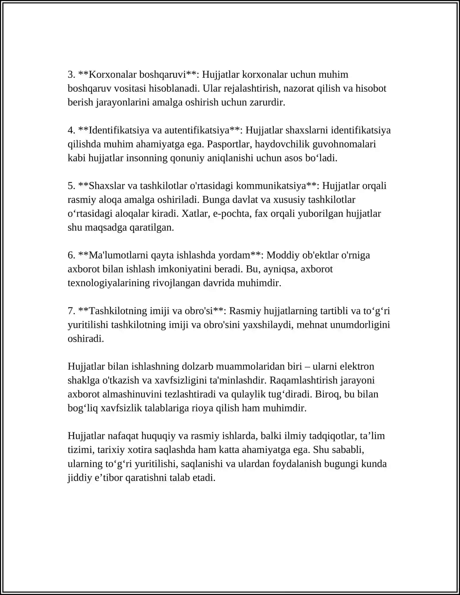 Hujjat Turlari va Xususiyatlari 4