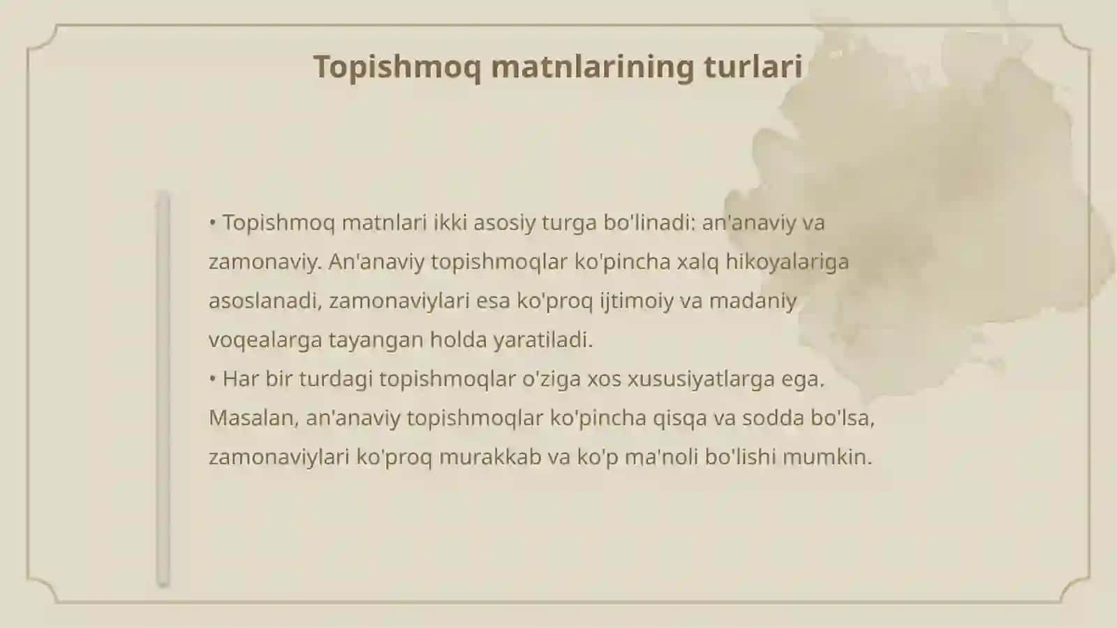 Topishmoq matni ustida ishlash 4