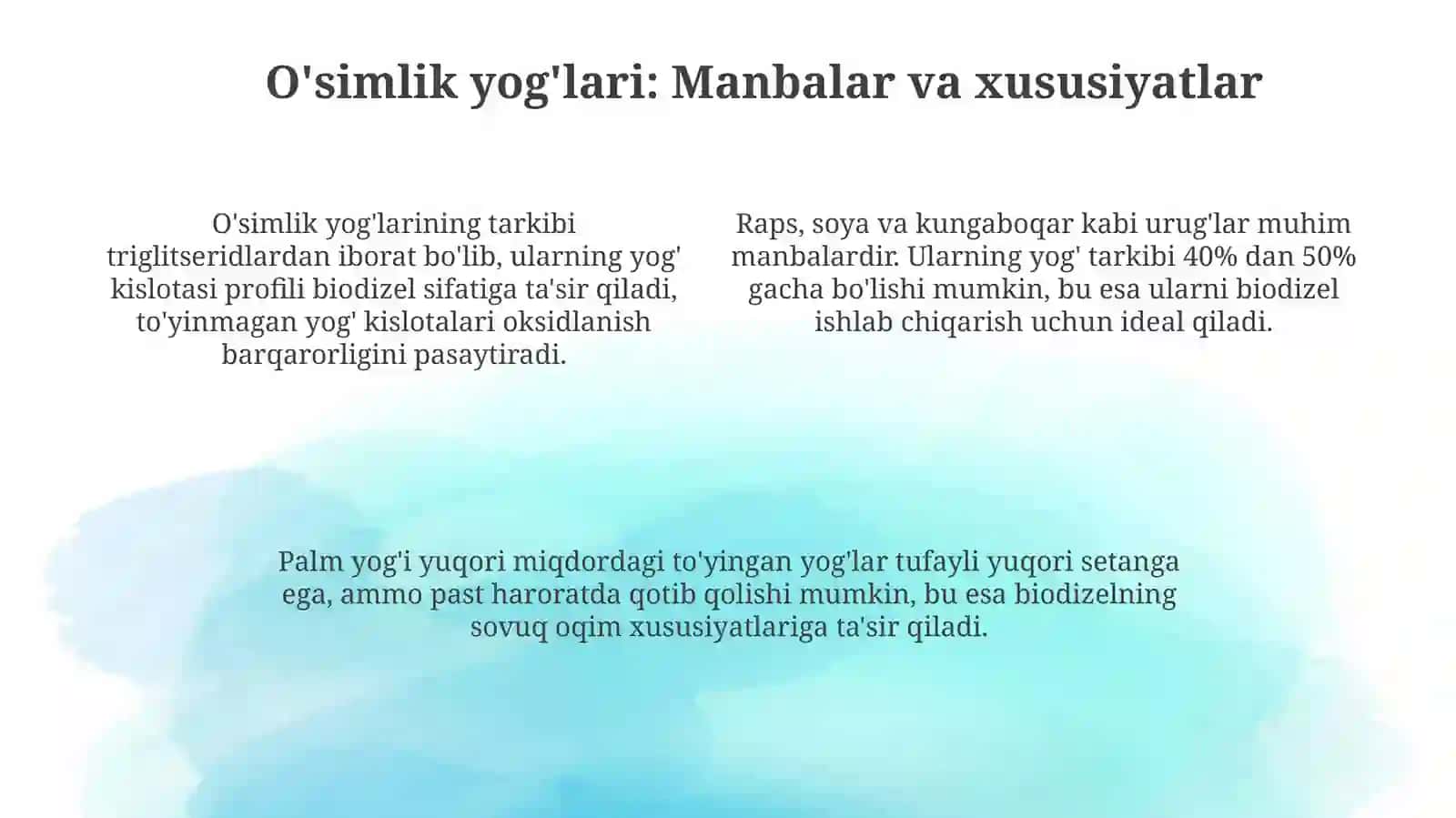 Biodizel xomashyosi 4