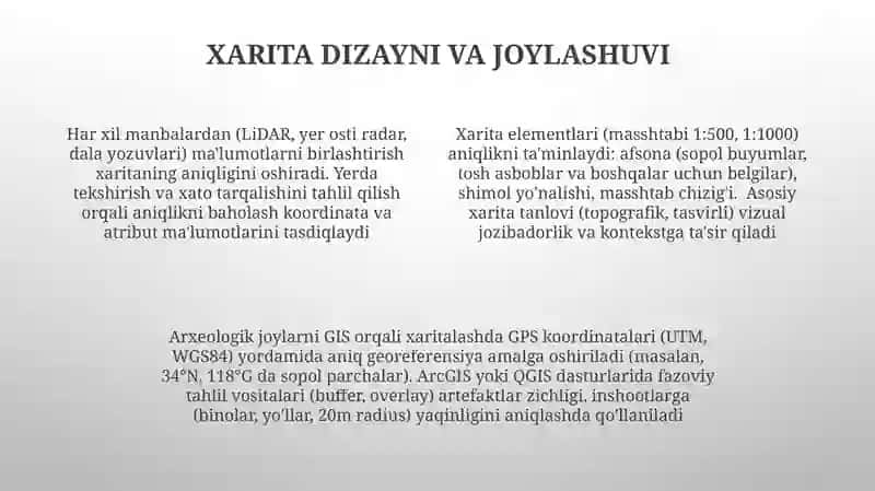 GIS yordamida arxeologik yodgorliklar xaritasini tuzish 4