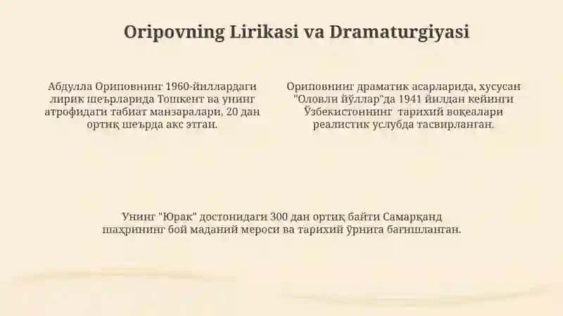 Abdulla Oripovning ёshlik yillari va ilk ijodi 4