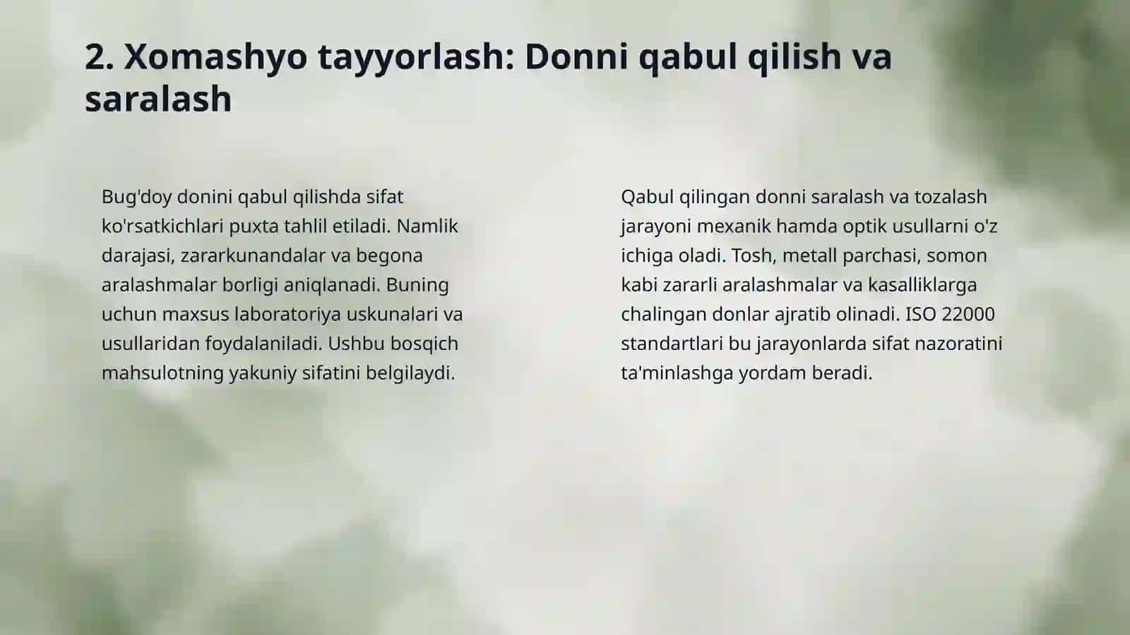 Bug'doy donidan yorma ishlab chiqarish  texnologiyasi 4