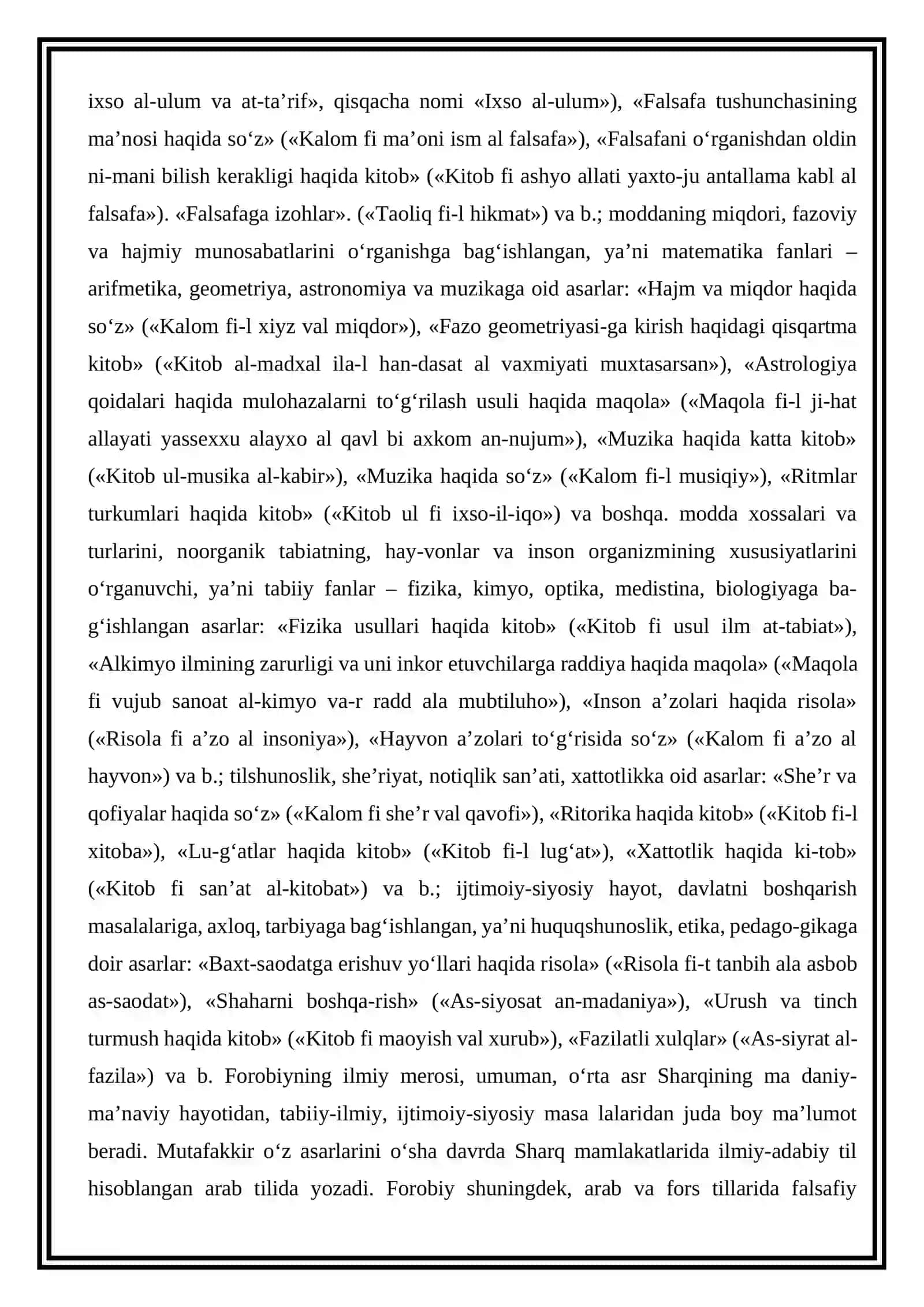 Abu Nasr Farobiy ilmiy merosi referat 4