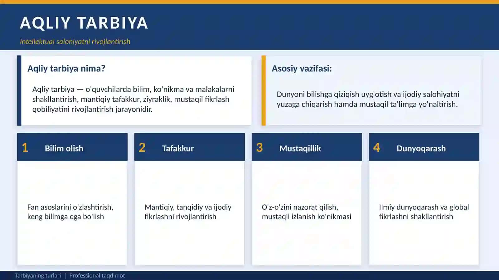 TARBIYANING TURLARI 4