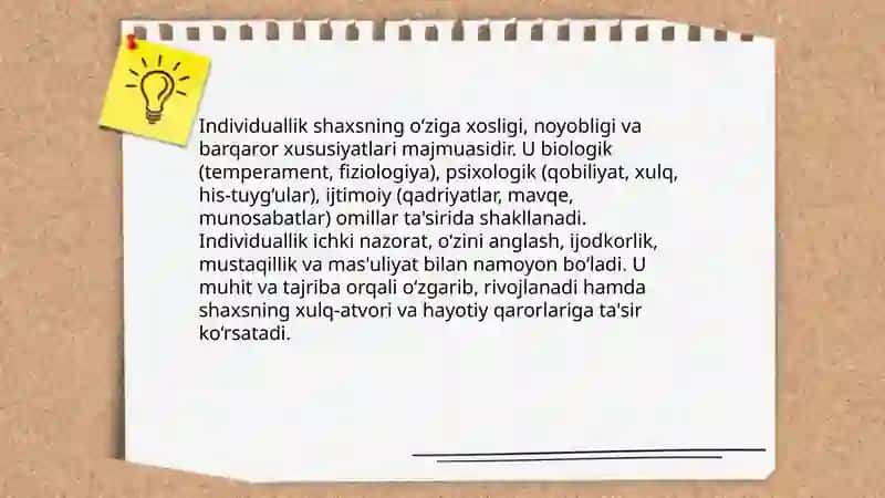Shaxs Individ Individuallik 4