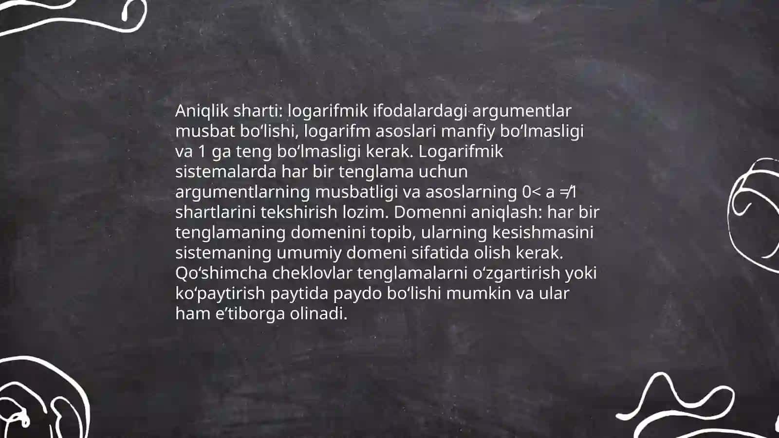 Logorafik tenglamalar sistemasi 4