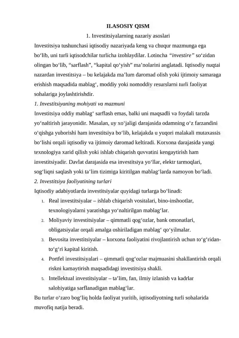 INVESTIRSIYALARNING DINAMIK MODELLARI 4