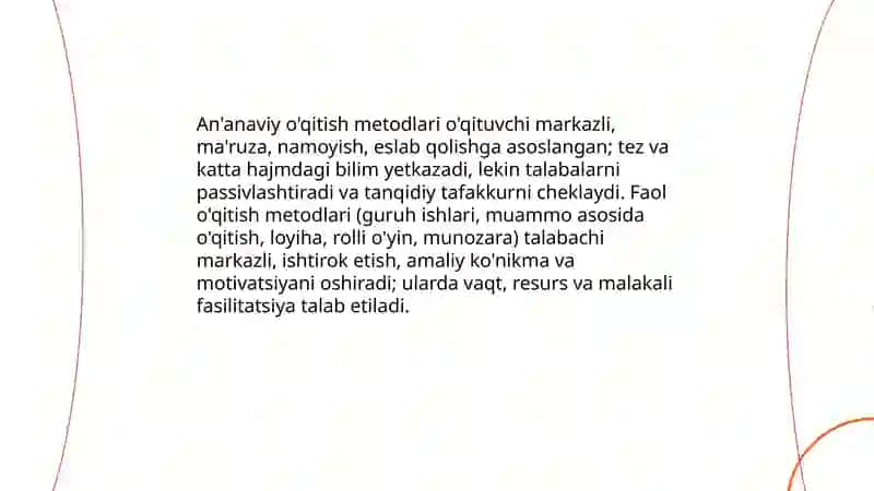 Ta'lim Metodlari va Vositalari 4