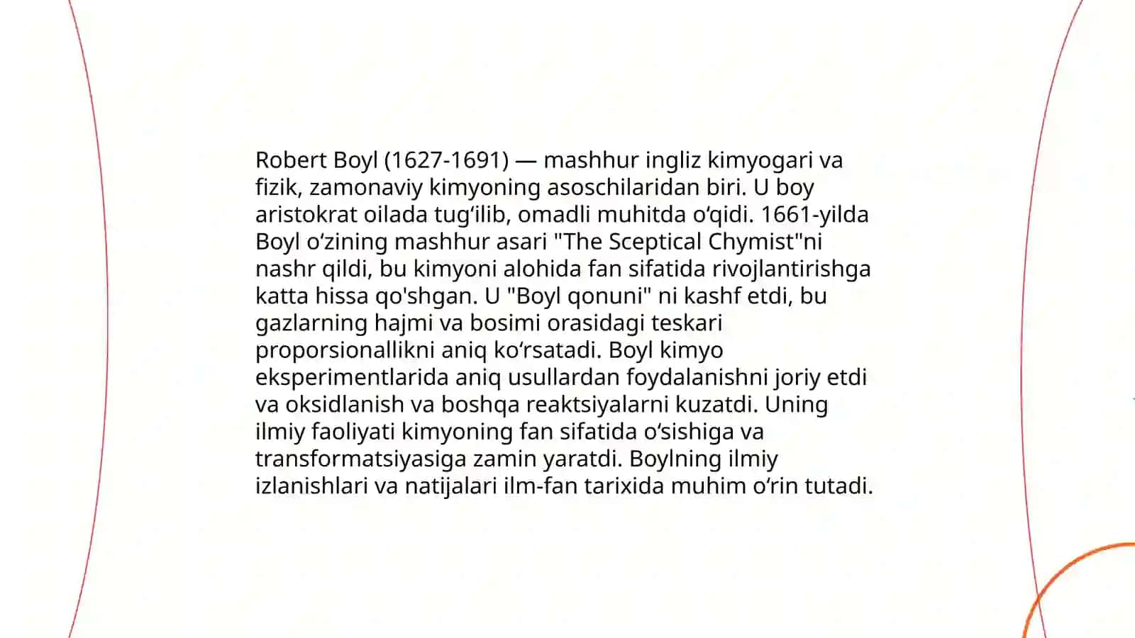 Robert Boyl kimyo faniga qoʻshgan hissasi 4