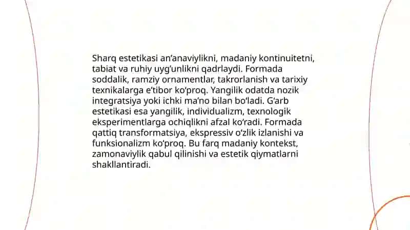 Sharq va G'arb Estetikasining O'xshash va Farqli Tomonlari 4