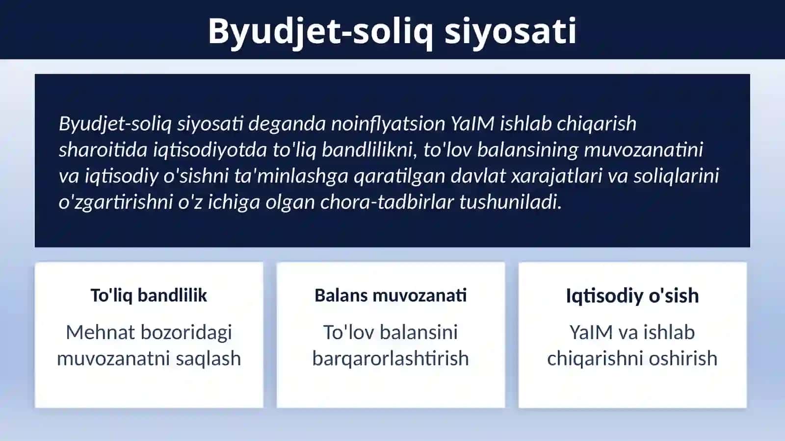 DAVLAT BYUDJETI, SOLIQLAR VA DAVLAT QARZI 4