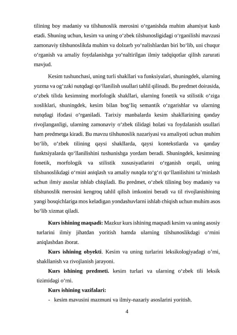 Kesim va uning o‘zbek tilshunosligida o‘rganilishi 4