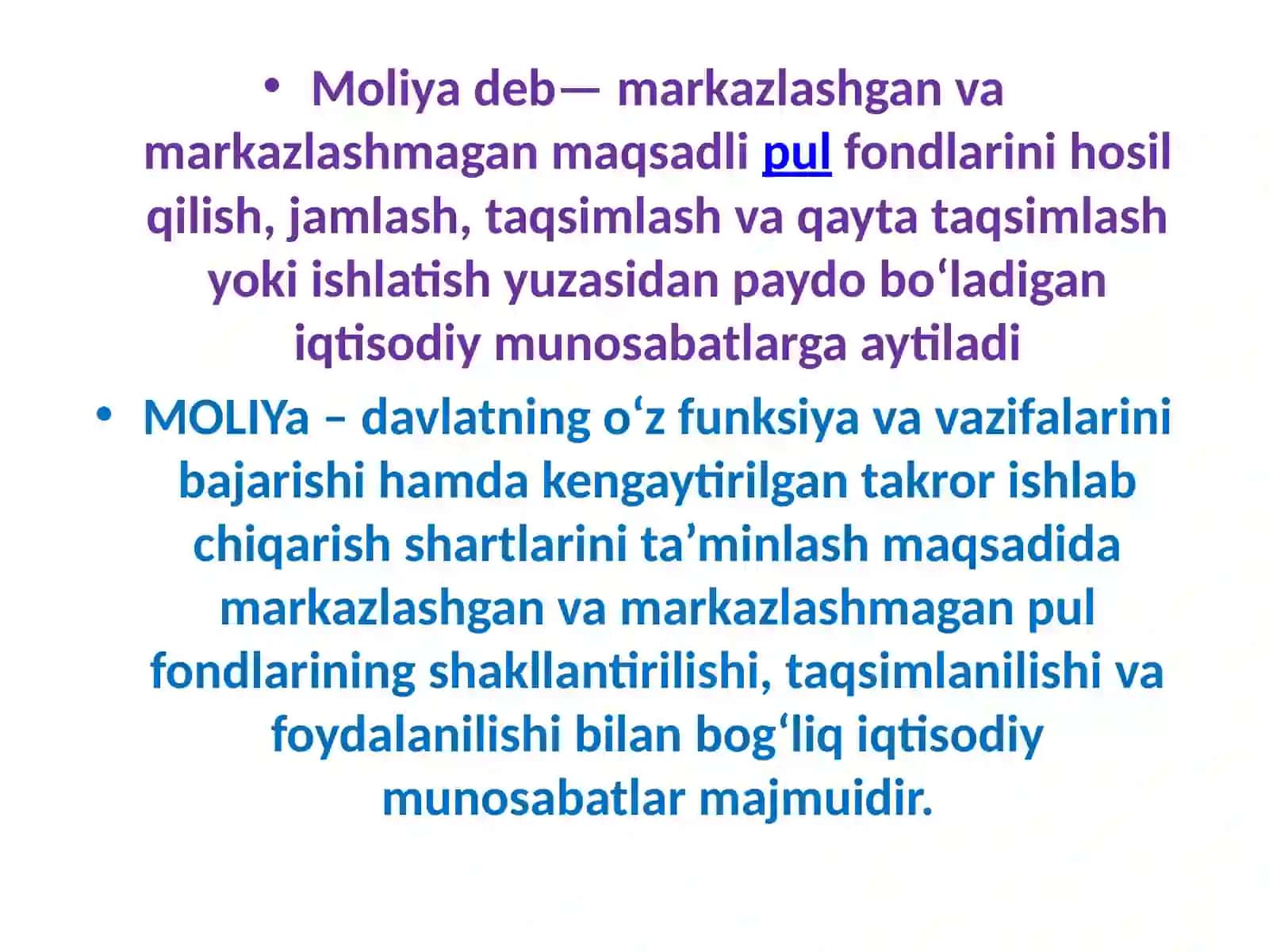 Molira asoslarifanigakirish 4