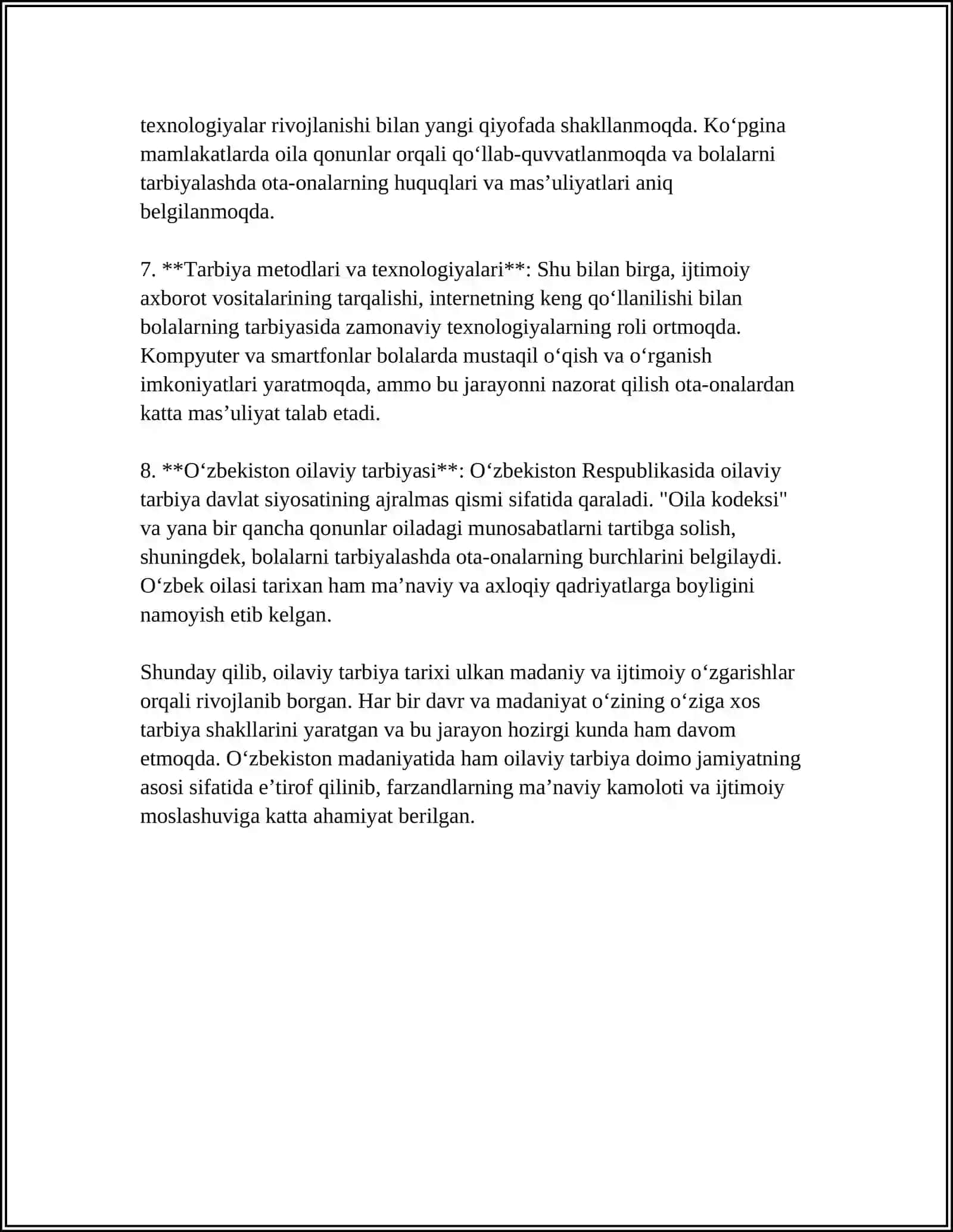 TARBIYANING ASOSI OILADA SHAKLLANADI 4