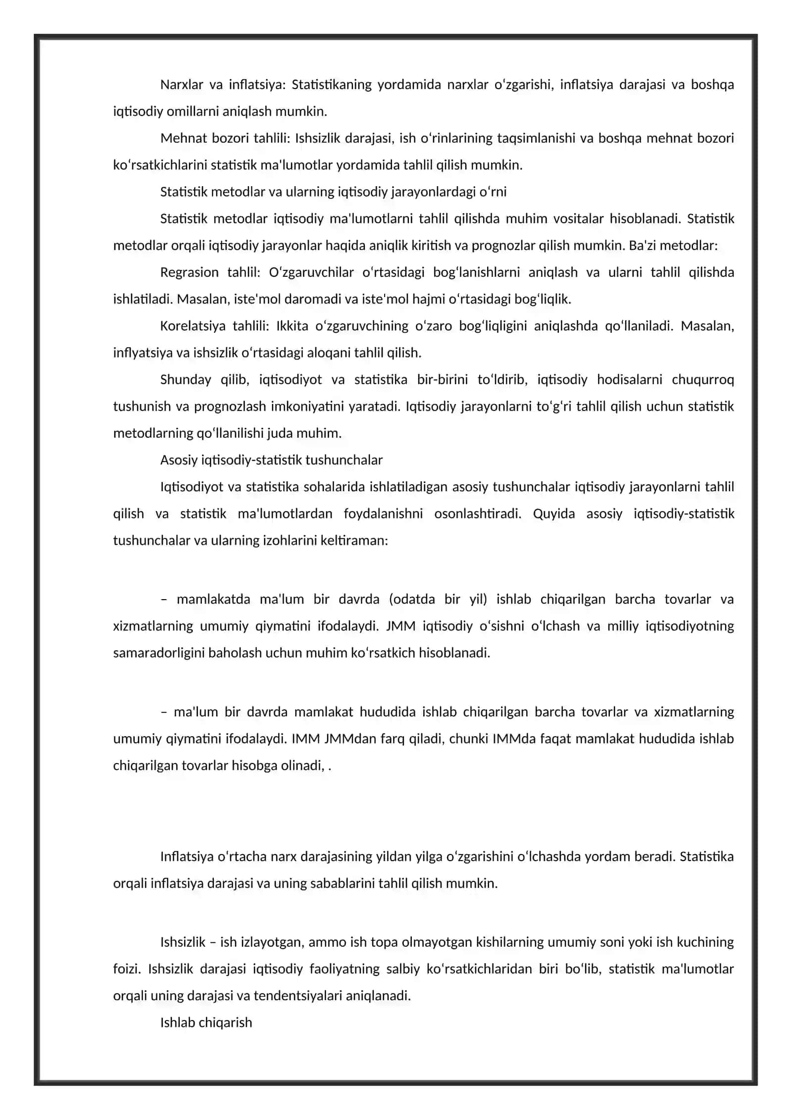 Iqtisodiyot va Statistika tushunchalari 4