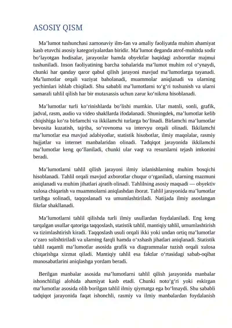 Berilgan manbalar boʻyicha ma'lumot tahlil qilish 4