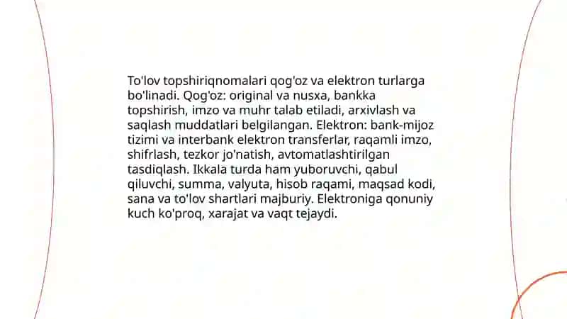 To'lov topshiriq nomalari bilan hisob kitoblar hisobi 4