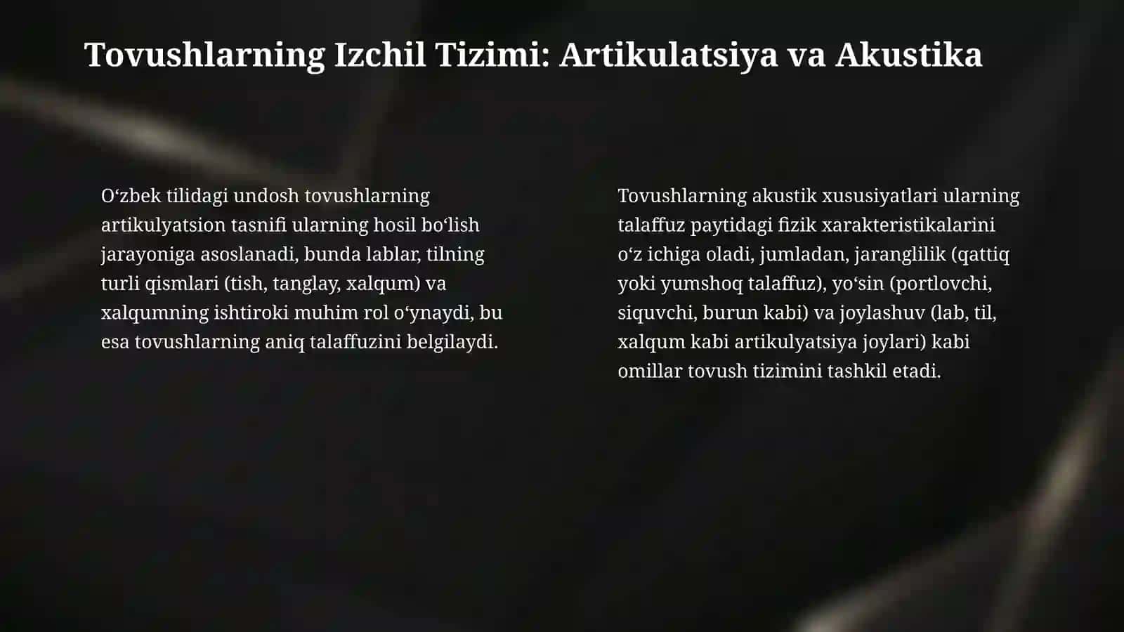 Oʻzbek tilida undosh tovushlar tizimi 4