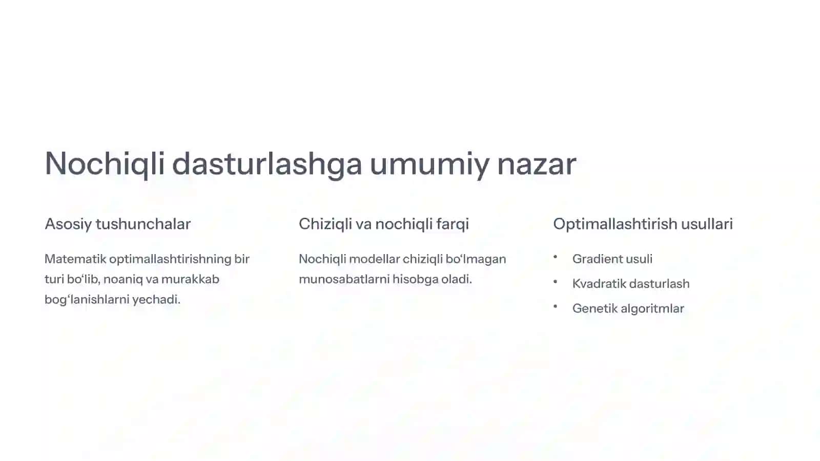 Suv resurslarini boshqarishda nochiziqli dasturlash modeli 4