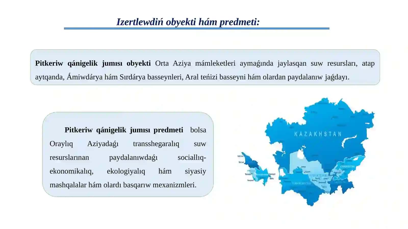 ORTA AZIYA HÁM ARAL TEŃIZI 4