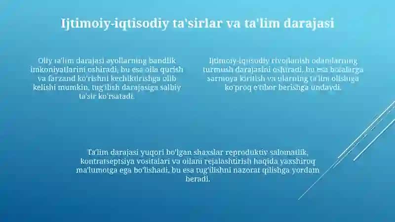 Tug'ilishga ta'sir etuvchi asosiy omillar 4